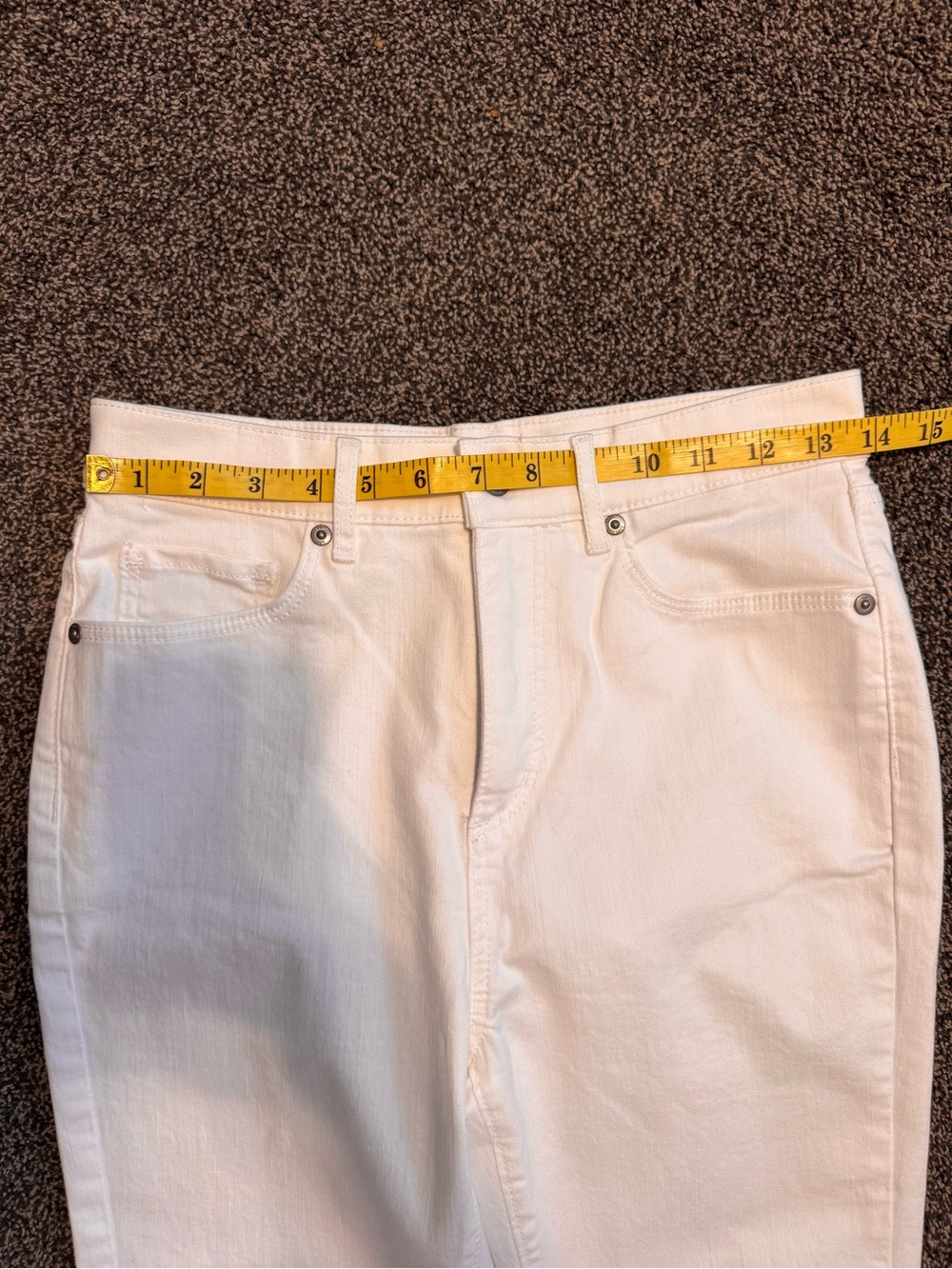 Loft White Denim High-Rise Skinny Jeans Zipper Frayed Hem Size 27 - Picture 8 of 11
